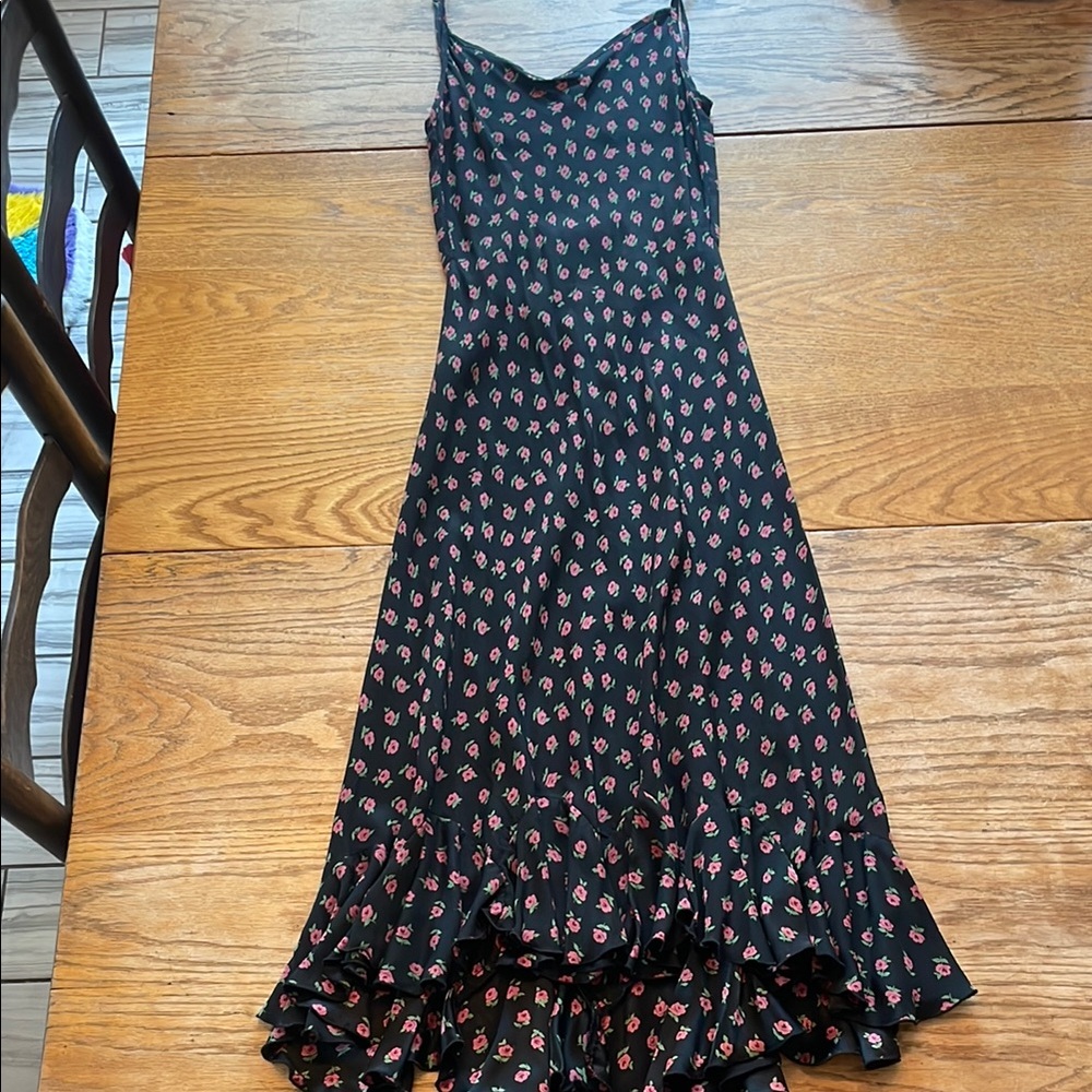 Betsey Johnson Black Ruffled Tiered Midi Dress